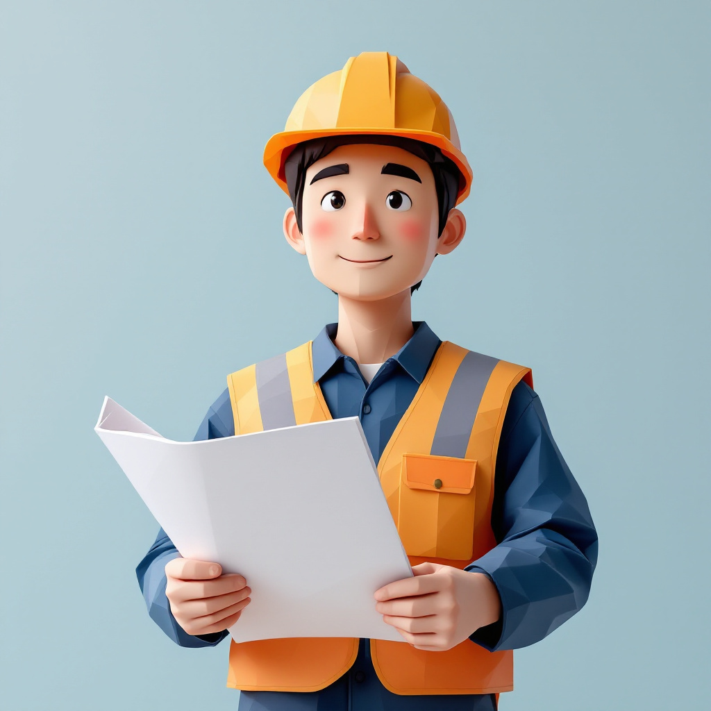 国土強靱化 施工管理のキャラクターイラスト