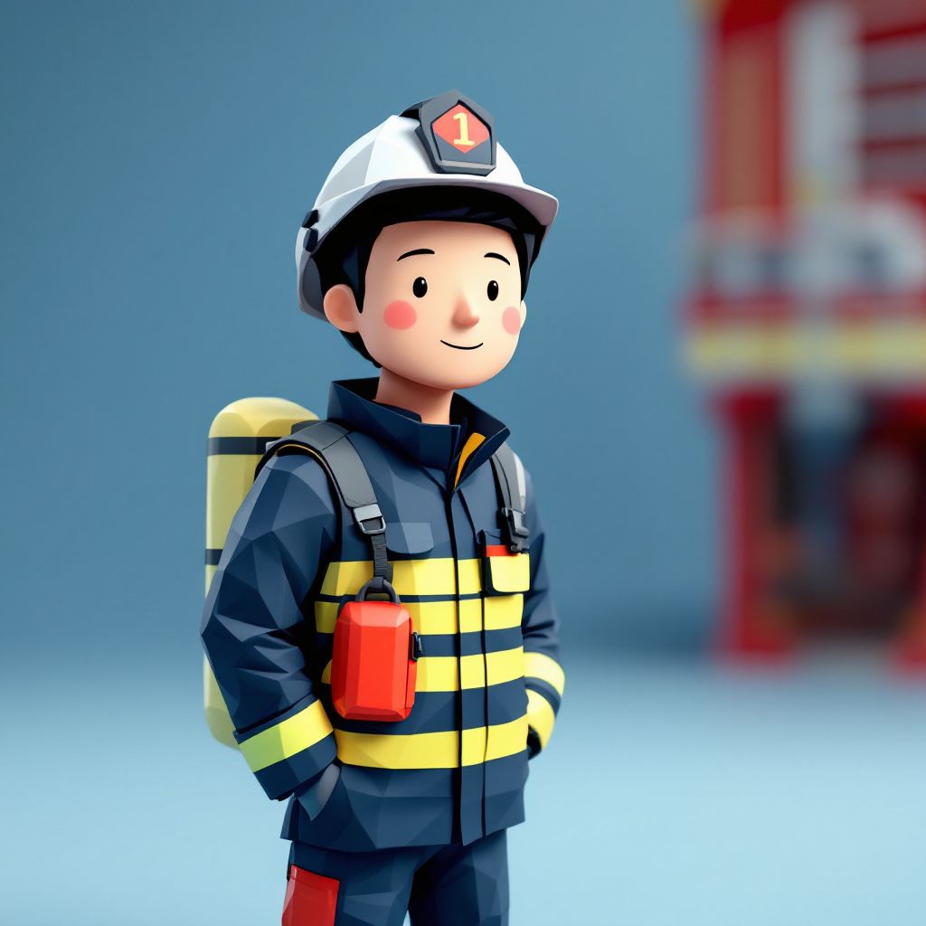 消防官（公務員防災職）のキャラクターイラスト